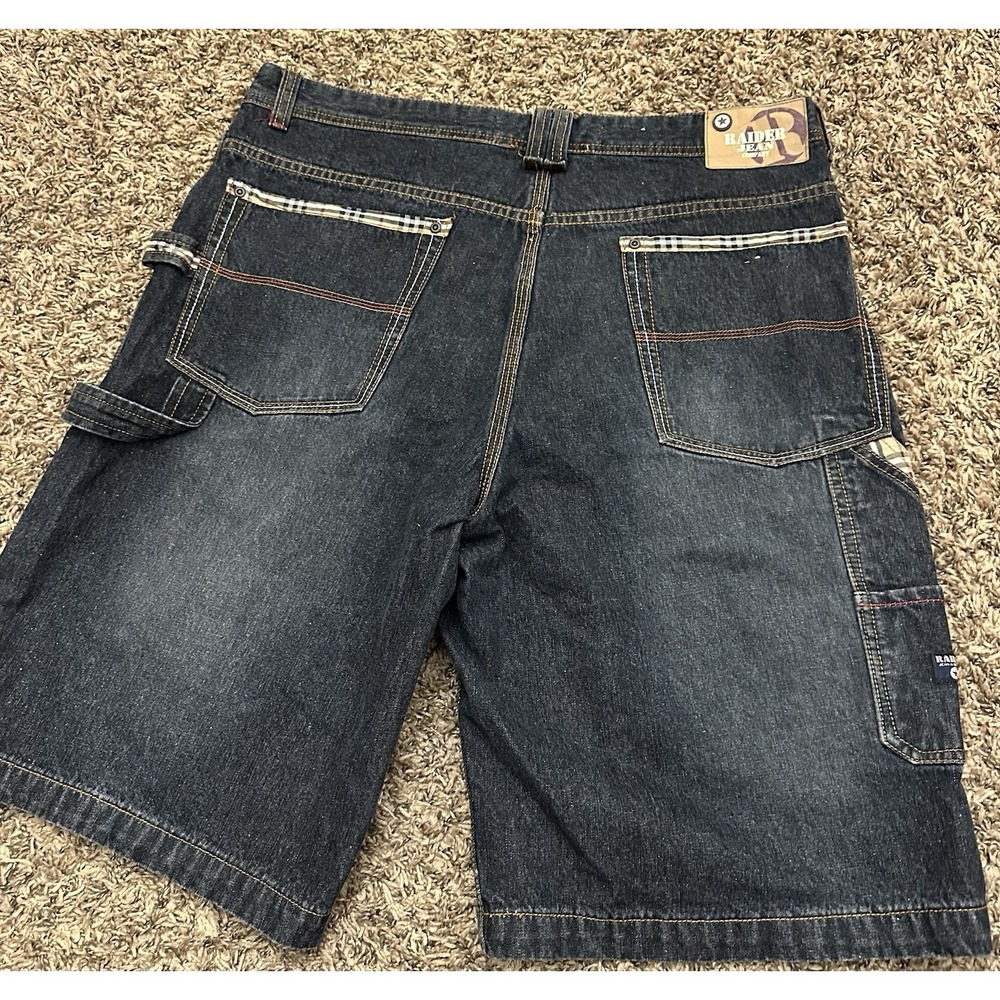 Vintage Y2K Raider Jorts Jean Shorts Baggy Blue Mens Size 38x12